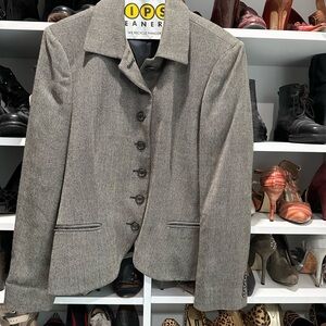 Chaps Black and White Tweed Blazer